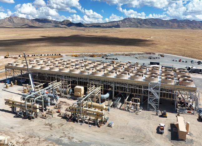 Fervo Energy geothermal plant under construction in the desert