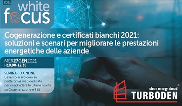 Seminario online: Cogenerazione e certificati bianchi 2021